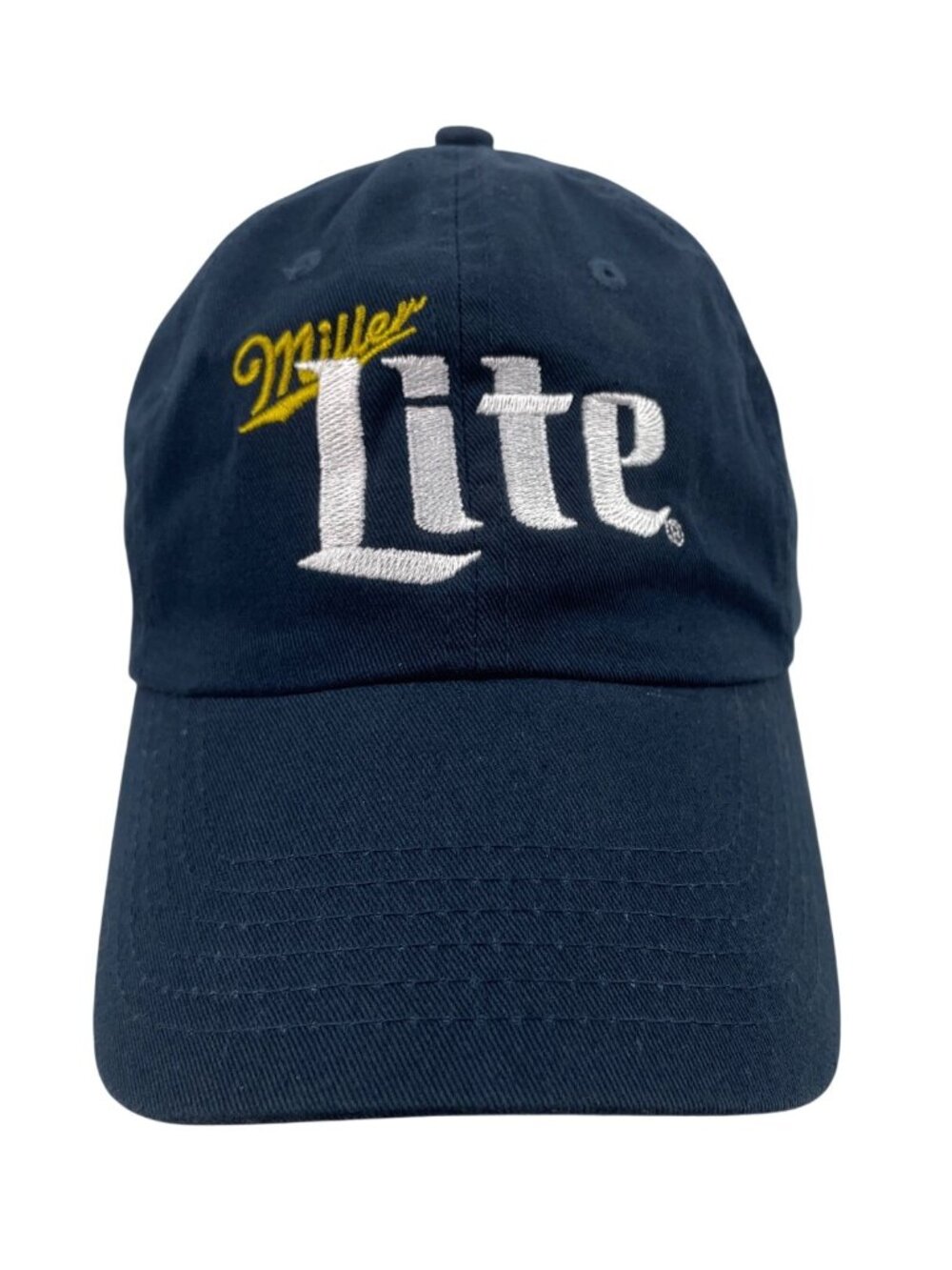 Miller Lite Navy Blue Adjustable Baseball Cap With Embroidered Logo